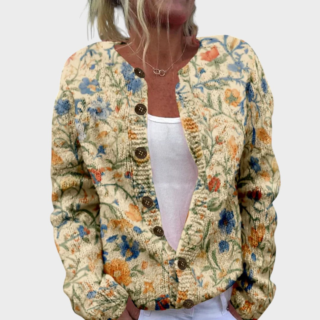 Leonor - Cardigan Floral de Outono