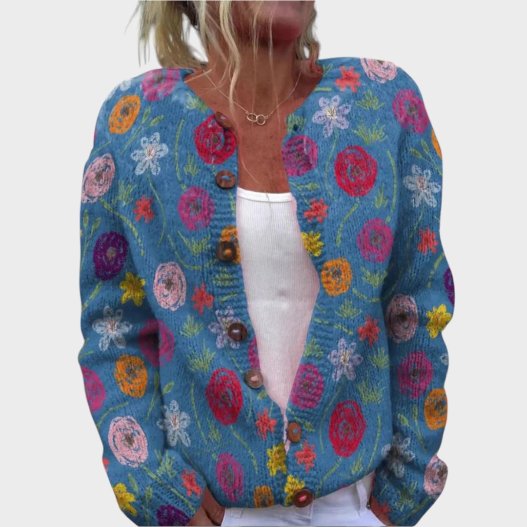 Leonor - Cardigan Floral de Outono