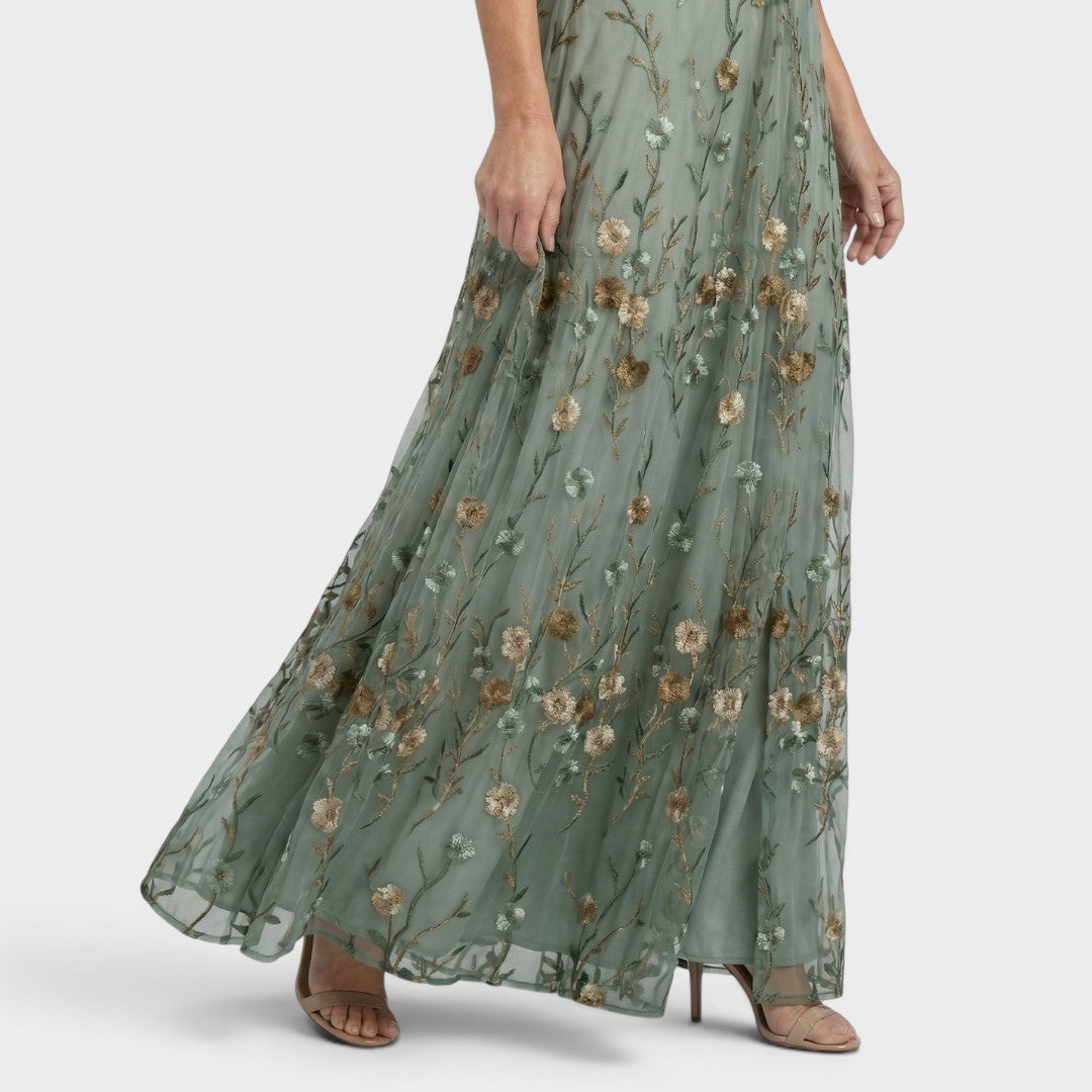 Daniela- Vestido maxi halter fluido elegante para Mulher