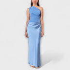 Amarílis - Vestido longo elegante com pregas de um ombro