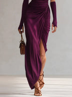 Rosalia™ - Elegante vestido maxi roxo a ombro único