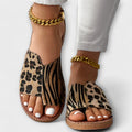 Tareyja - Sandálias bicolores com estampado de leopardo