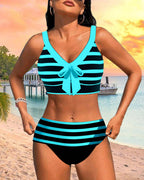 Laura | Bikini Listrado de Cintura Alta