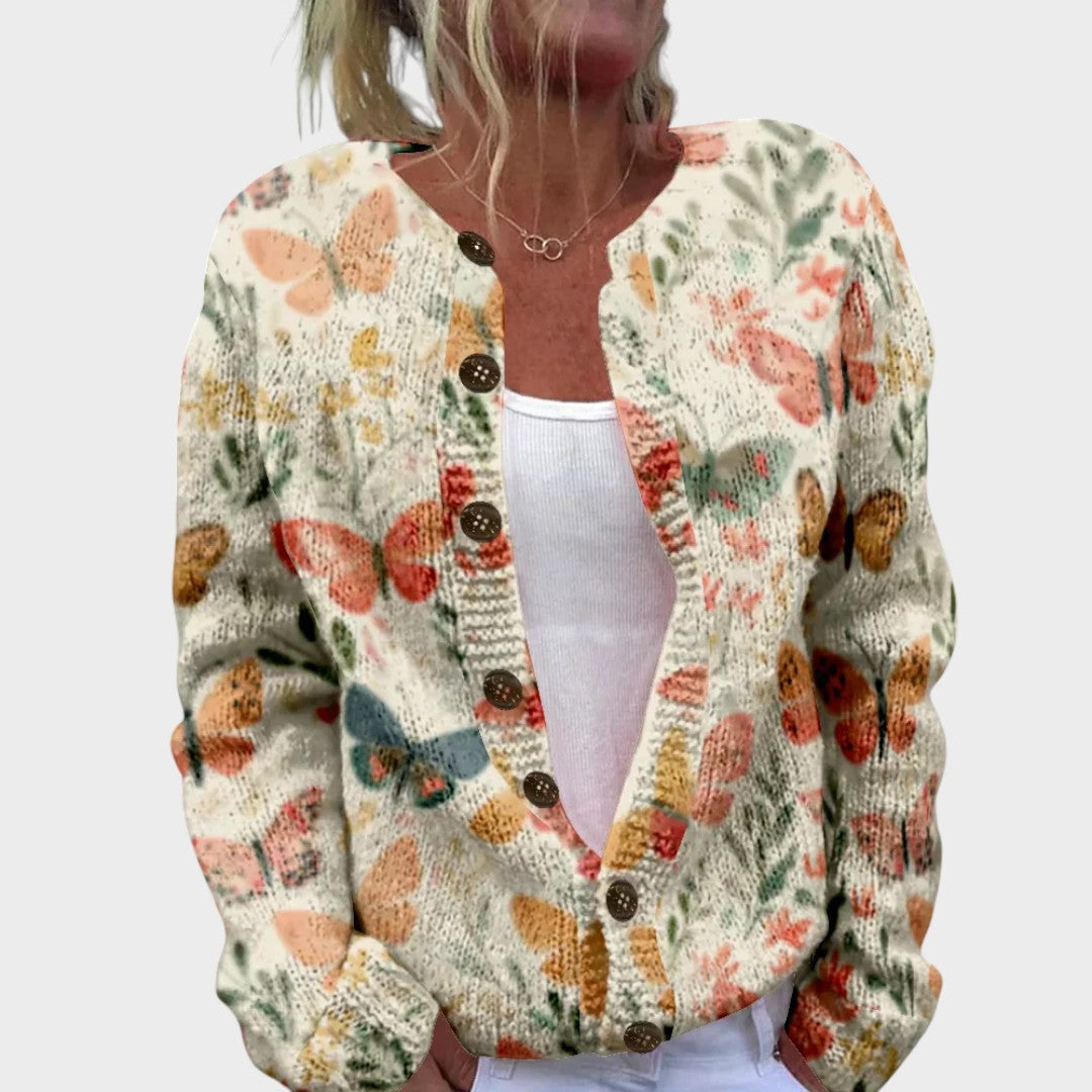 Leonor - Cardigan Floral de Outono