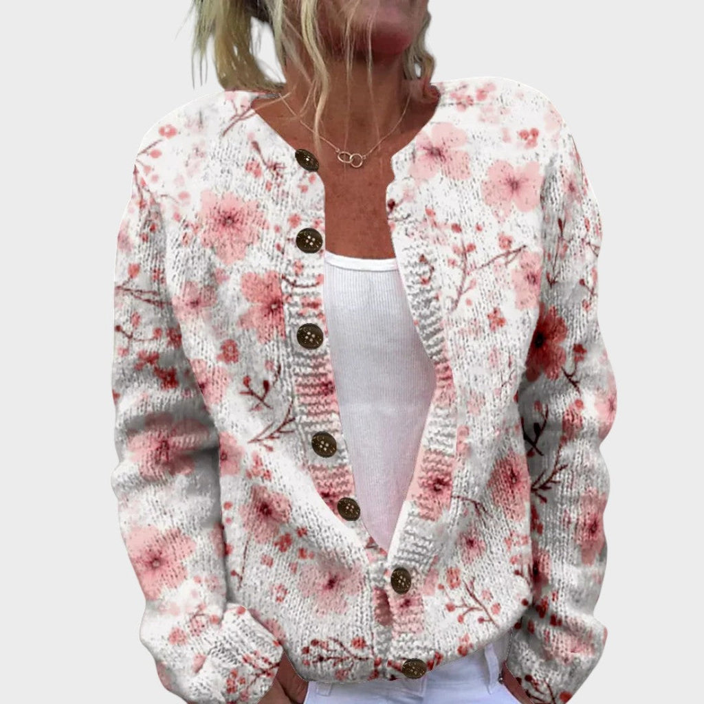 Leonor - Cardigan Floral de Outono