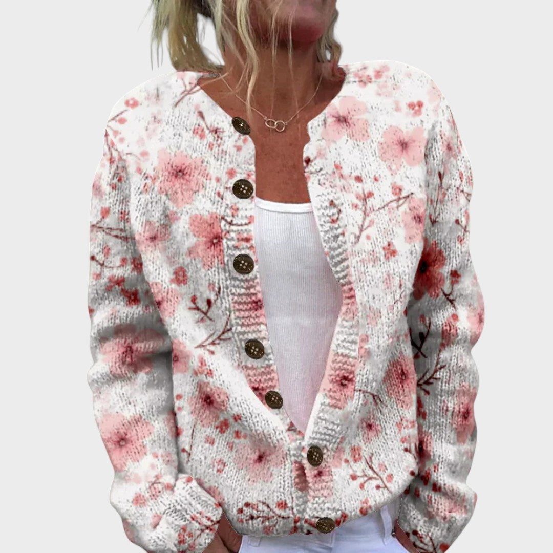 Leonor - Cardigan Floral de Outono