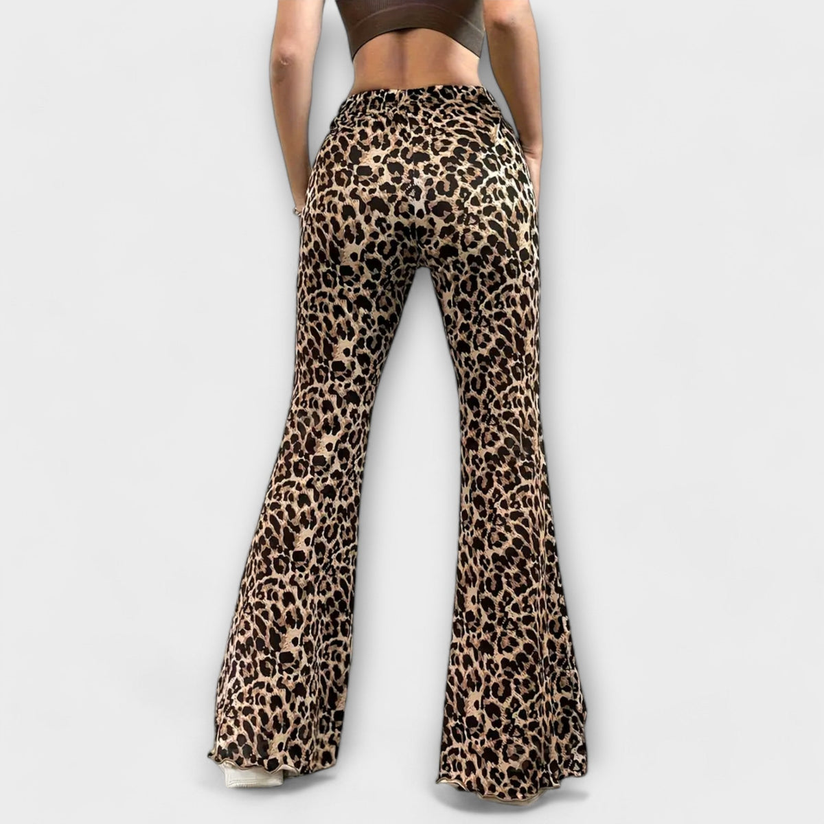 Berenice - Calças bootcut leopardo