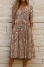 OLIVIA | VESTIDO ELEGANTE COM DECOTE EM V PARA MULHER