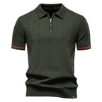 Polo de Meio Zíper - Textura Vertical