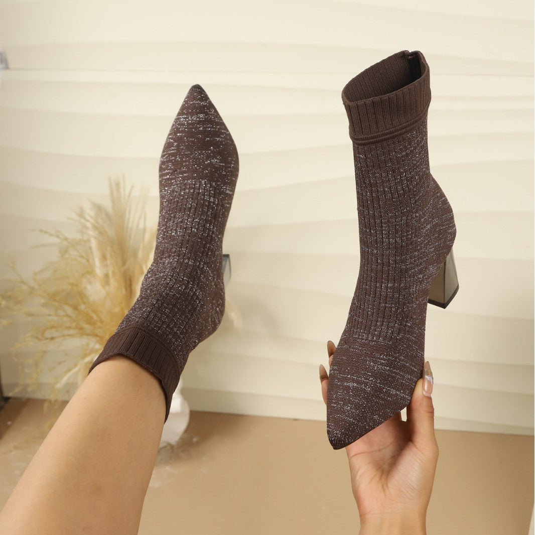 Isabel | Botins meia com salto