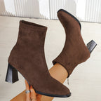 Valentina | Botins com efeito camurça