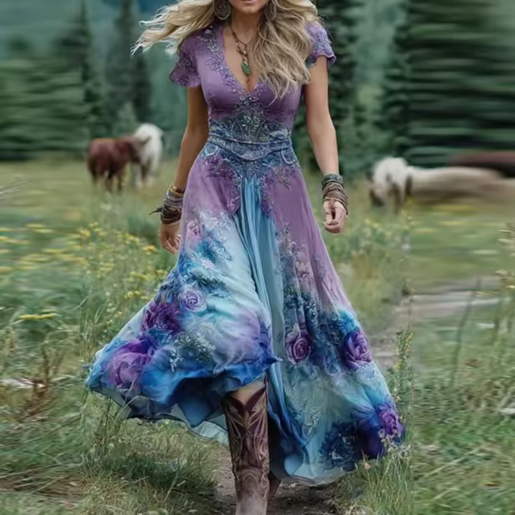 Celestine |Vestido floral fluido e sob medida
