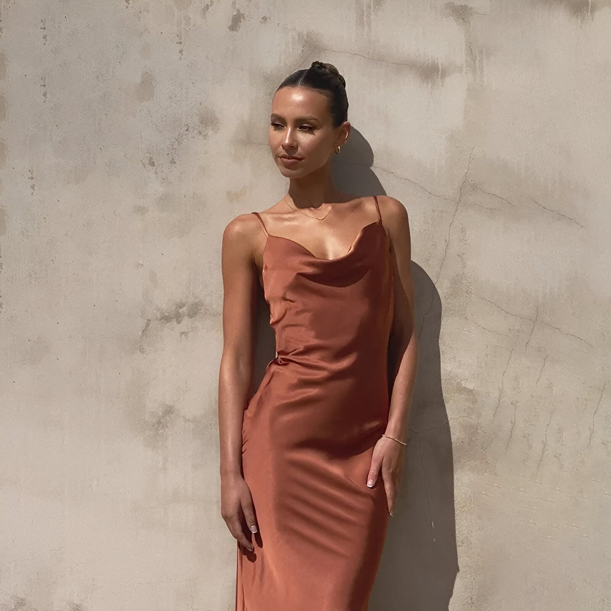 Rosa Elena™ | Vestido longo de cetim