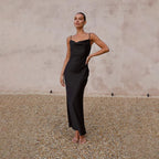 Rosa Elena™ | Vestido longo de cetim