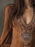 Liza - Robe curta efeito camurça