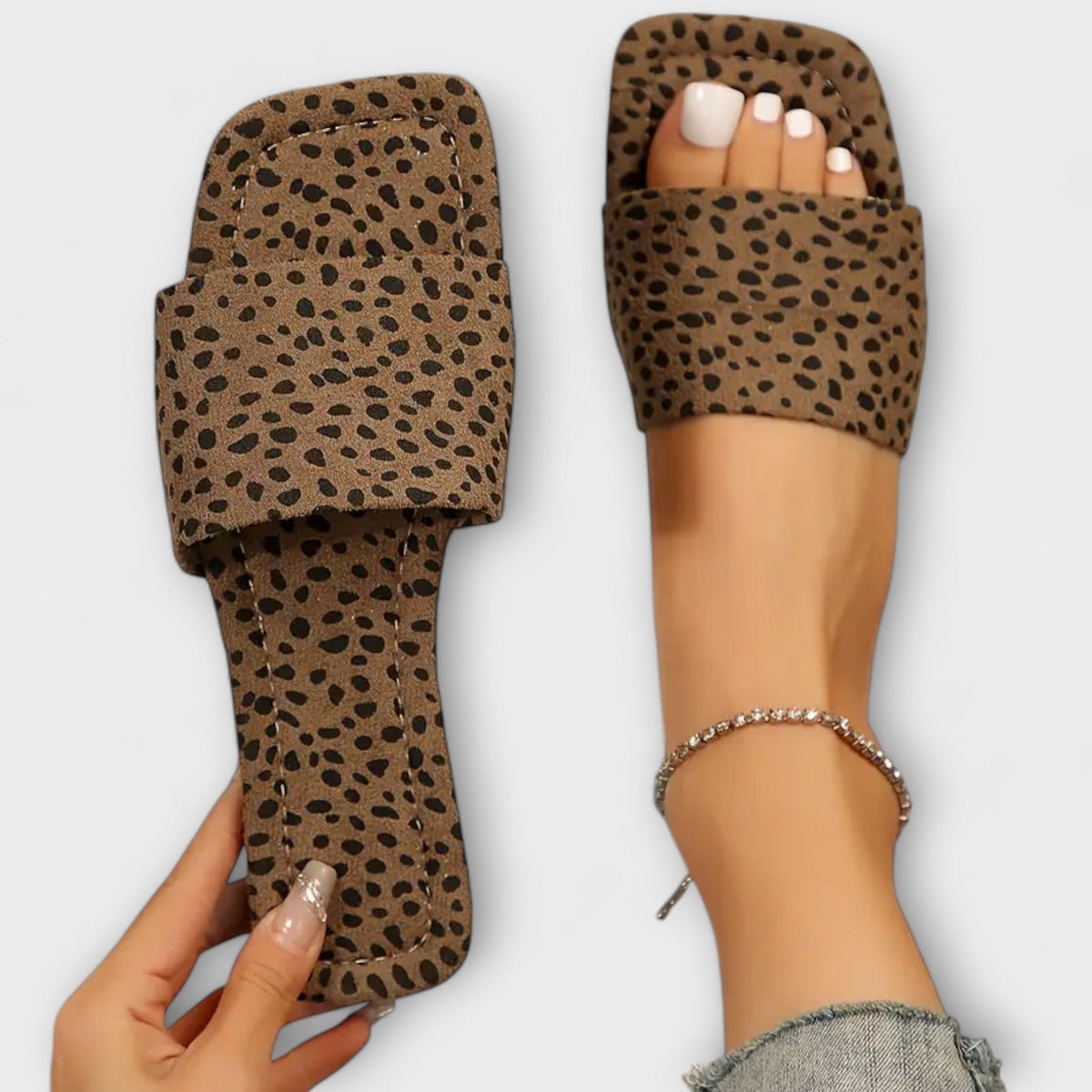 Elisabete - Mocassins rasos com estampado de leopardo