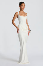 Leonor ❘ Vestido maxi com decote quadrado