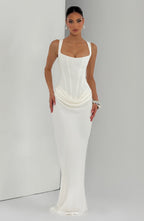 Leonor ❘ Vestido maxi com decote quadrado