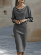 Lídia - Vestido Midi Elegante para o Dia-a-Dia