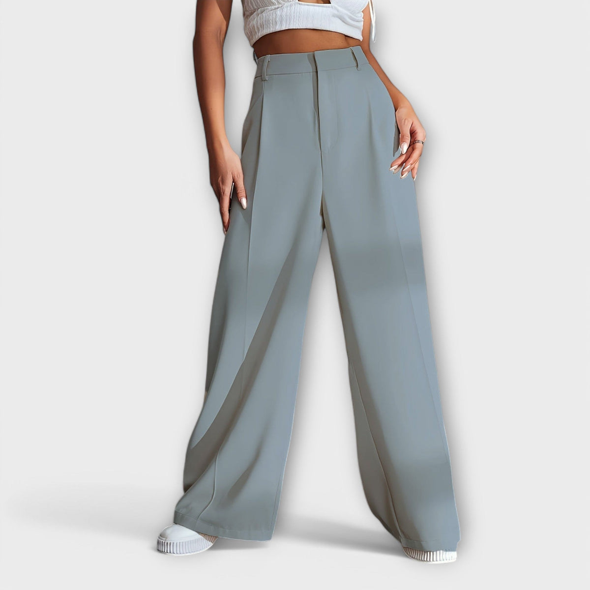 Iara - Calça de Cintura Alta com Pernas Largas