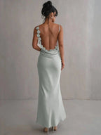 Nina™ | Vestido de festa luxuoso em seda com babados