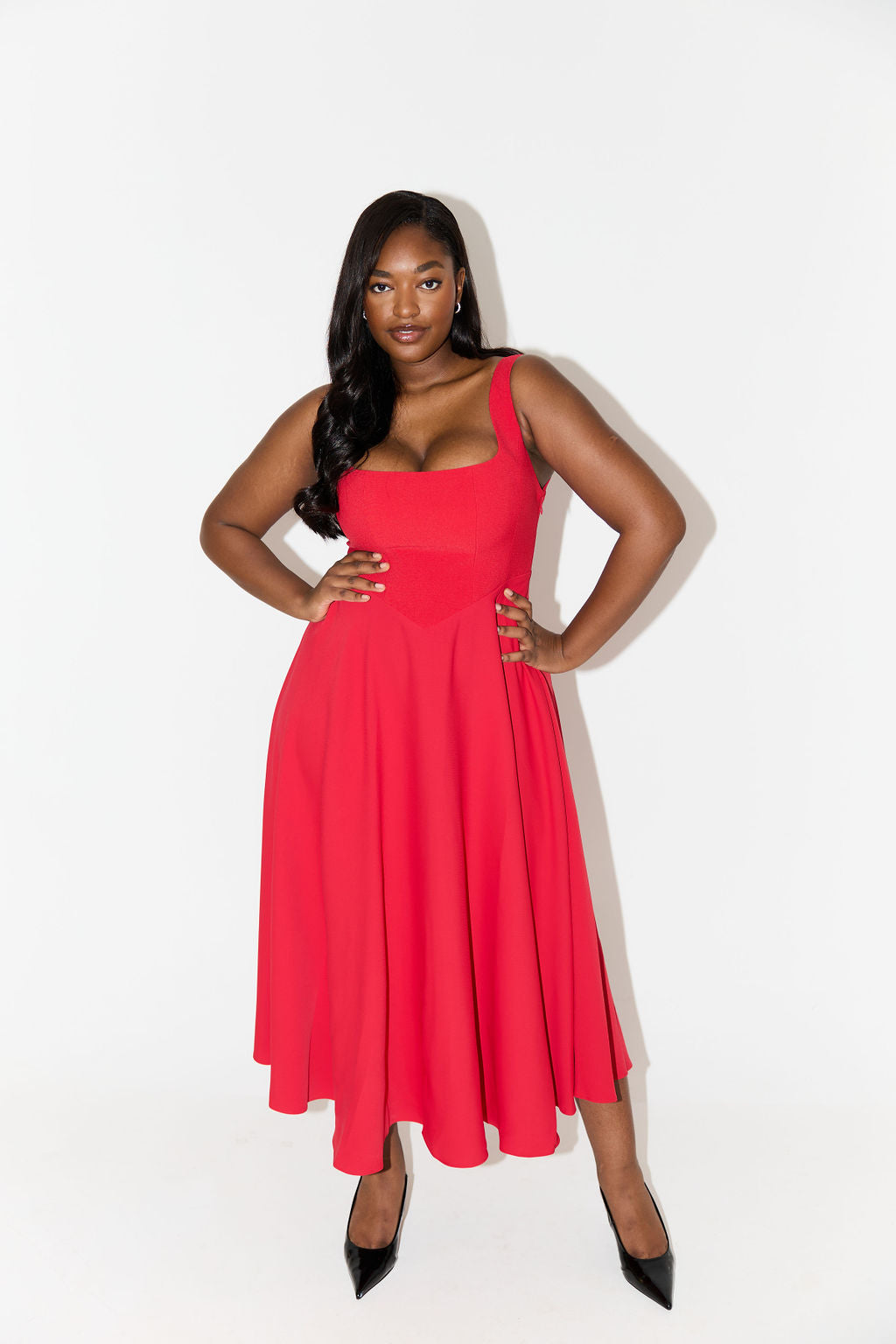 Amelia™ | Vestido midi fluido e atemporal