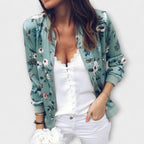 Andreia - Casaco bomber elegante com padrão floral