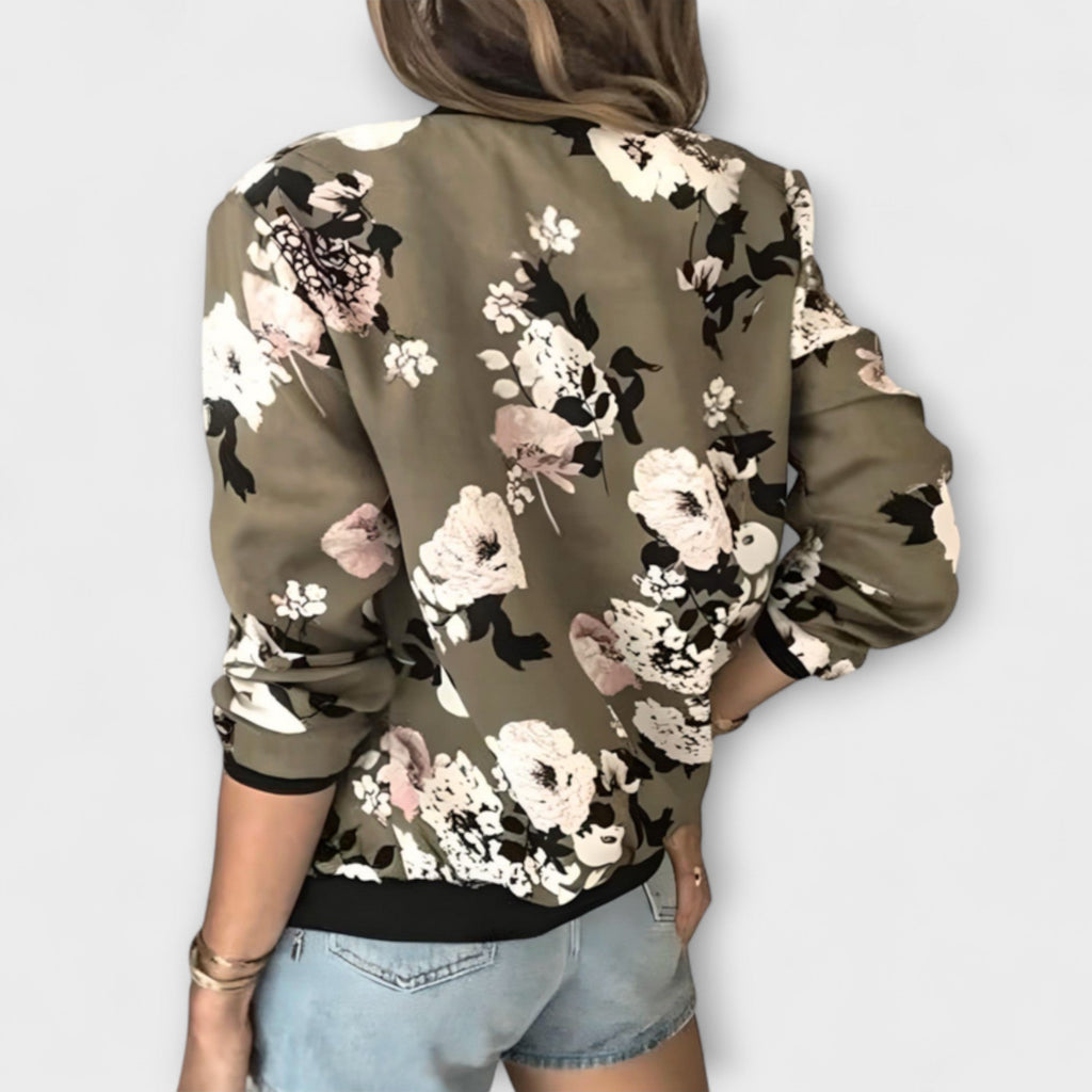 Andreia - Casaco bomber elegante com padrão floral